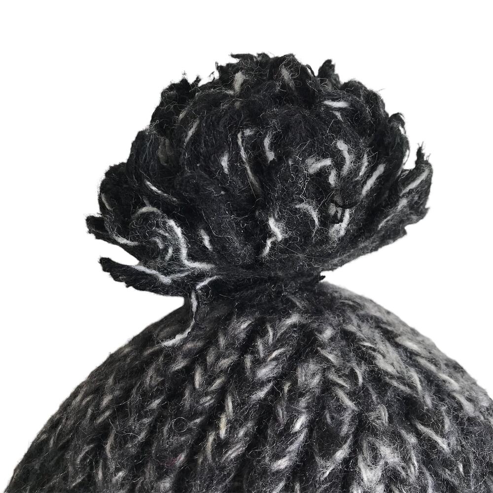 Wonderful Girl Chunky Knit Winter Hat Pom Pom Marled Ribbed Beanie Apres Ski Cap - Picture 4 of 7